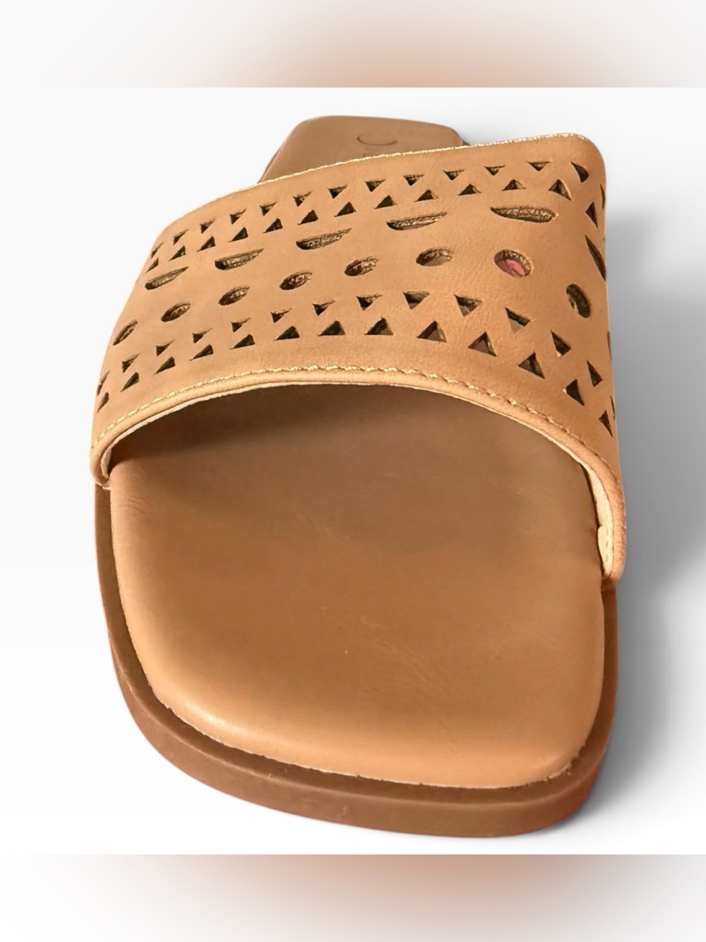 Journee Collection Brodie Tan Cutout Slide Sandals Womens 12M New With Box
